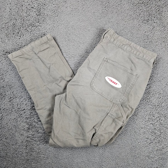 Lost Enterprises Other - Lost Enterprises Mens 34 Carpenter Pants Olive Gray Skater Workwear Y2K